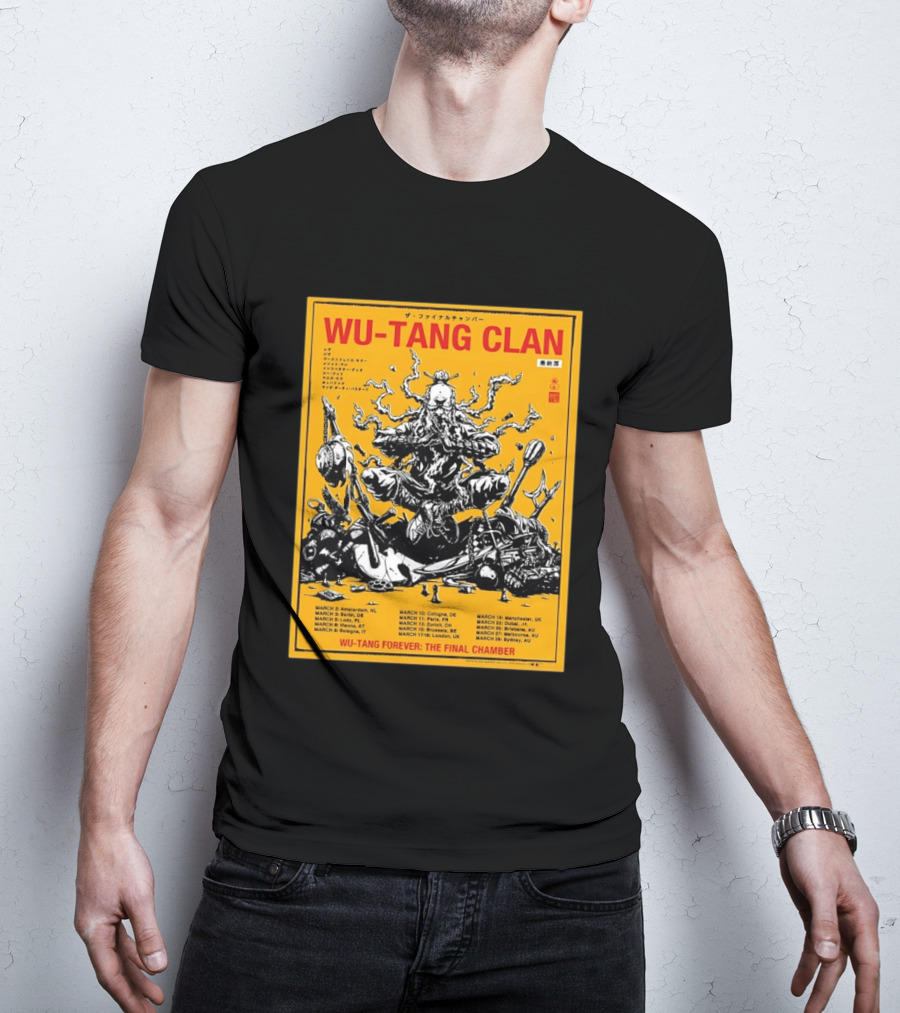 Wu Tang Clan 2026 Europe Tour Wu Tang Forever The Final Chamber Yellow T-Shirt