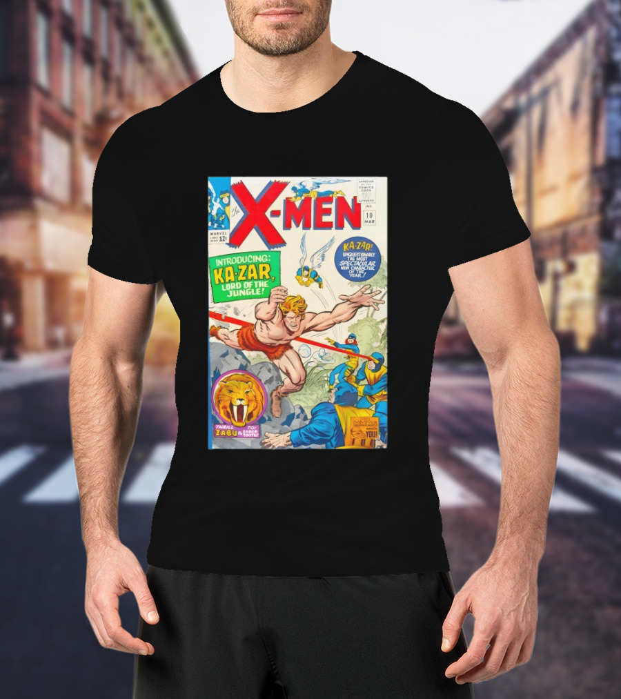 X Men 10 Introducing Ka Zar Lord Of The Jungle Marvel Comic Cover With Thrill To Zabu And Unquestionably The Most Spectacular New T-Shirt