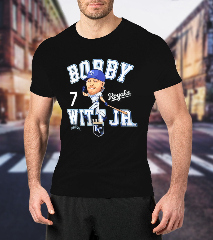 Bobby Witt Jr 7 Kansas City Royals KC Caricature T-Shirt