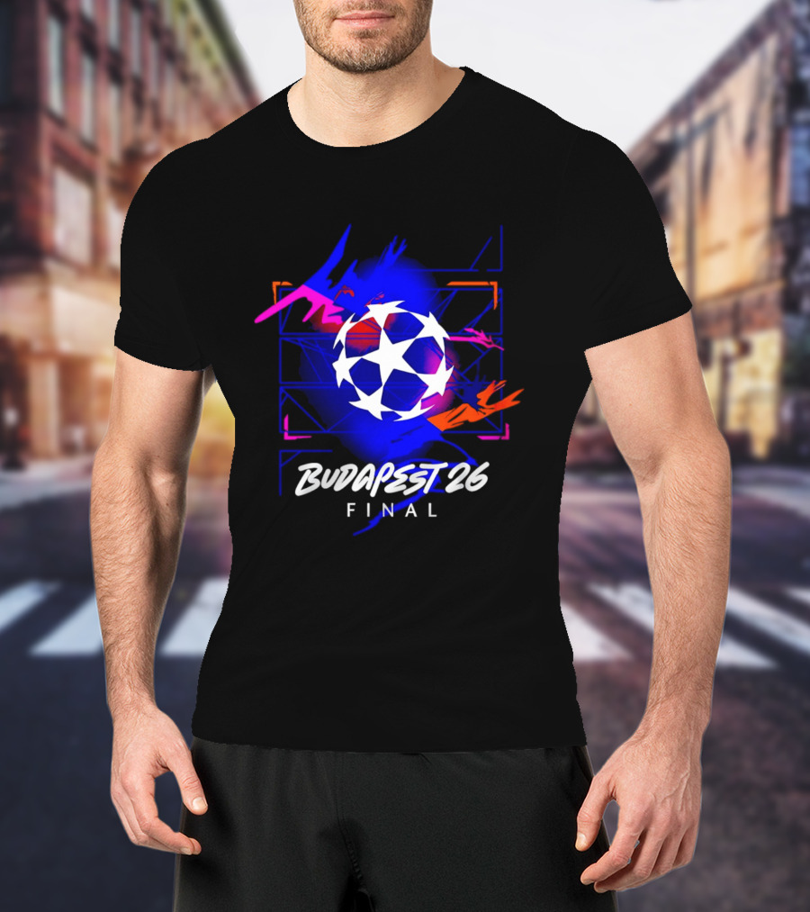 Budapest 26 Final UCL Decorative Hero Soccer Star T-Shirt