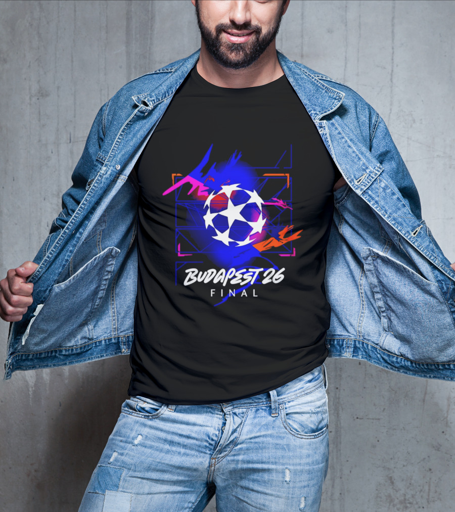 Budapest 26 Final UCL Decorative Hero Soccer Star T-Shirt
