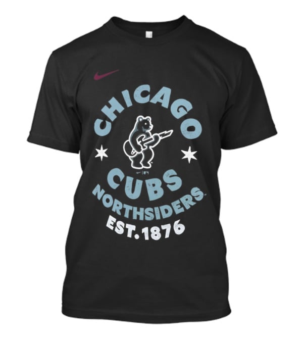 Chicago Cubs Northsiders Est 1876 Nike Logo Bear Stars T-Shirt