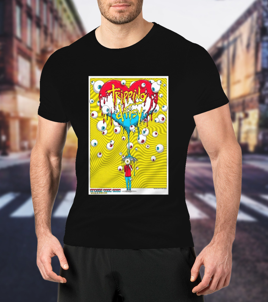 Tripping Daisy Spring Tour 2026 Psychedelic Heart And Eye Balloons By Cody Schibi T-Shirt