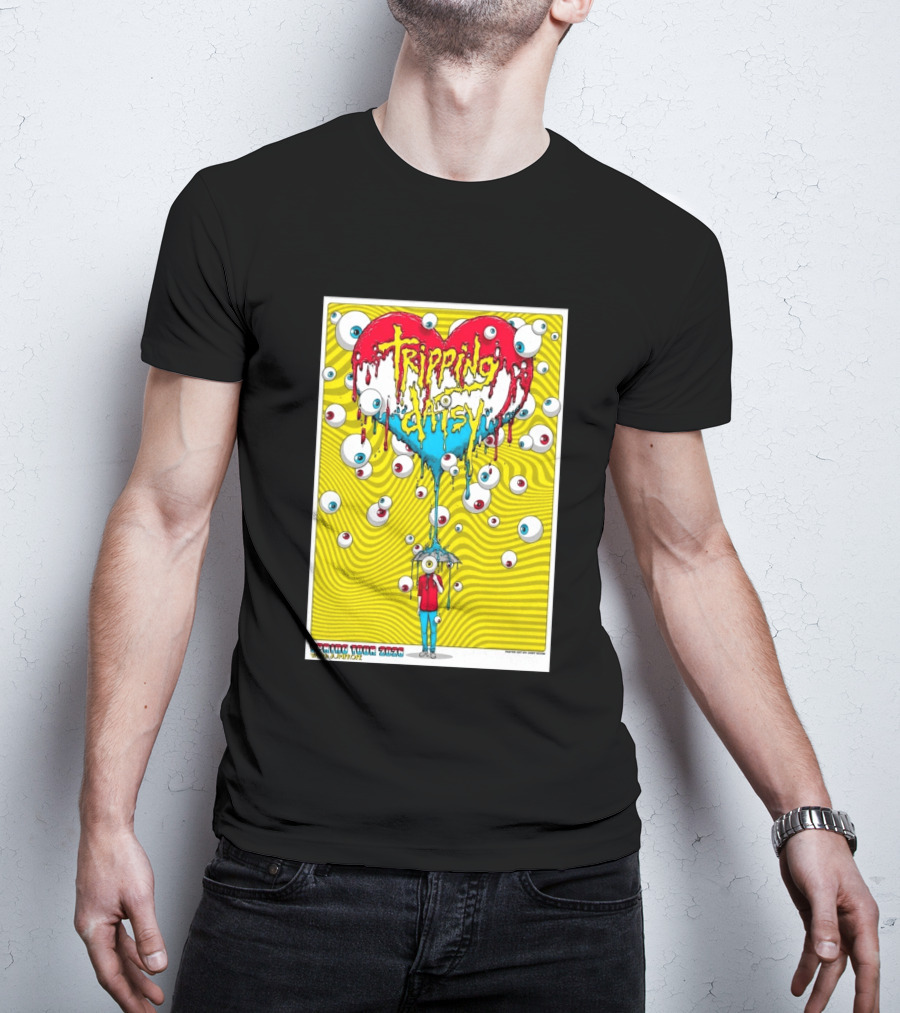 Tripping Daisy Spring Tour 2026 Psychedelic Heart And Eye Balloons By Cody Schibi T-Shirt