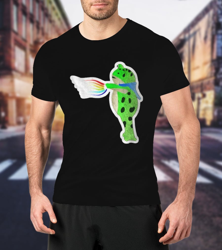 Portland Frog Holding Rainbow Flag LGBT Pride Anti Maga Protest T-Shirt