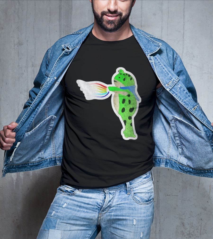 Portland Frog Holding Rainbow Flag LGBT Pride Anti Maga Protest T-Shirt