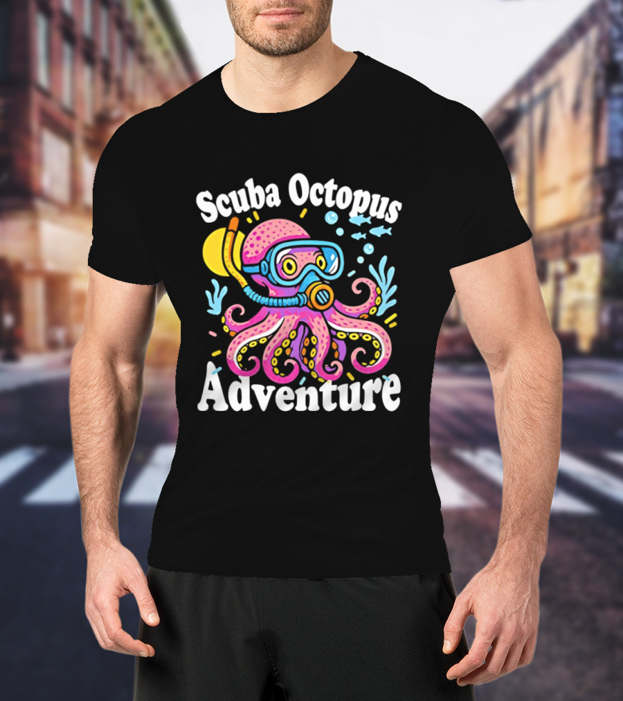 Scuba Octopus Adventure Snorkeling Deep Sea Journey T-Shirt
