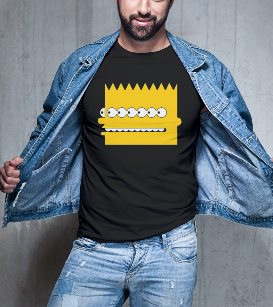 Simps Multi Mult Bart Yellow Silhouette Cartoon Eyes T-Shirt