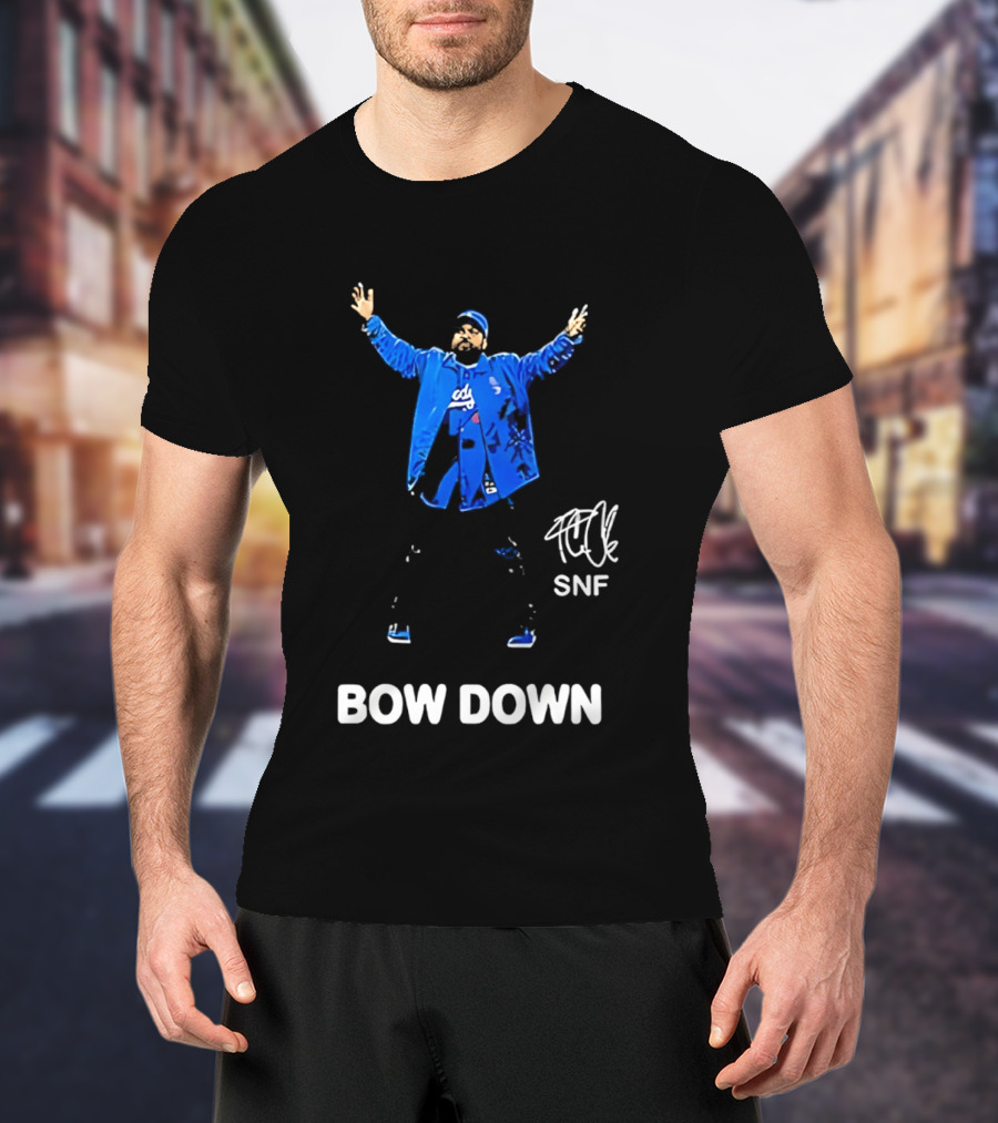 Los Angeles Dodgers Bow Down Ice Cube SNF T-Shirt