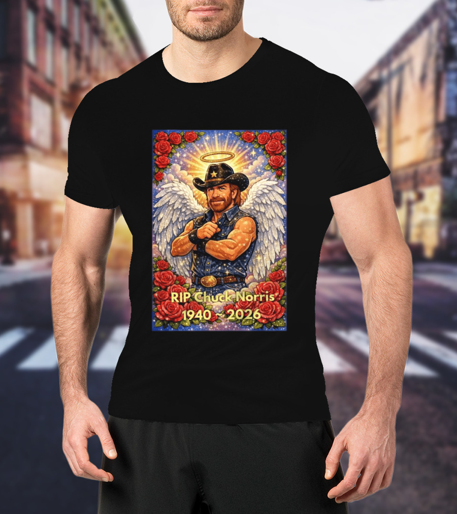 RIP Chuck Norris Angelic Cowboy Tribute 1940 2026 T-Shirt