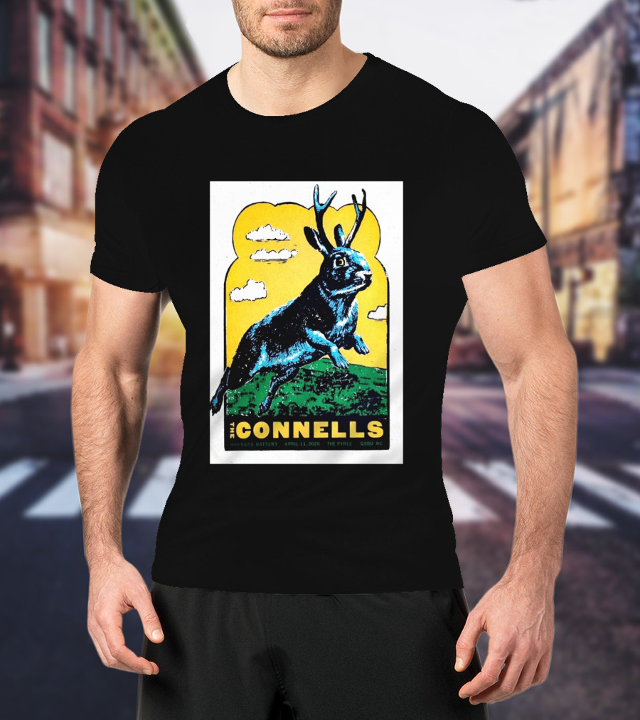 The Connells April 11 2026 The Pyrle Greensboro NC With Bass Battery Jackalope T-Shirt