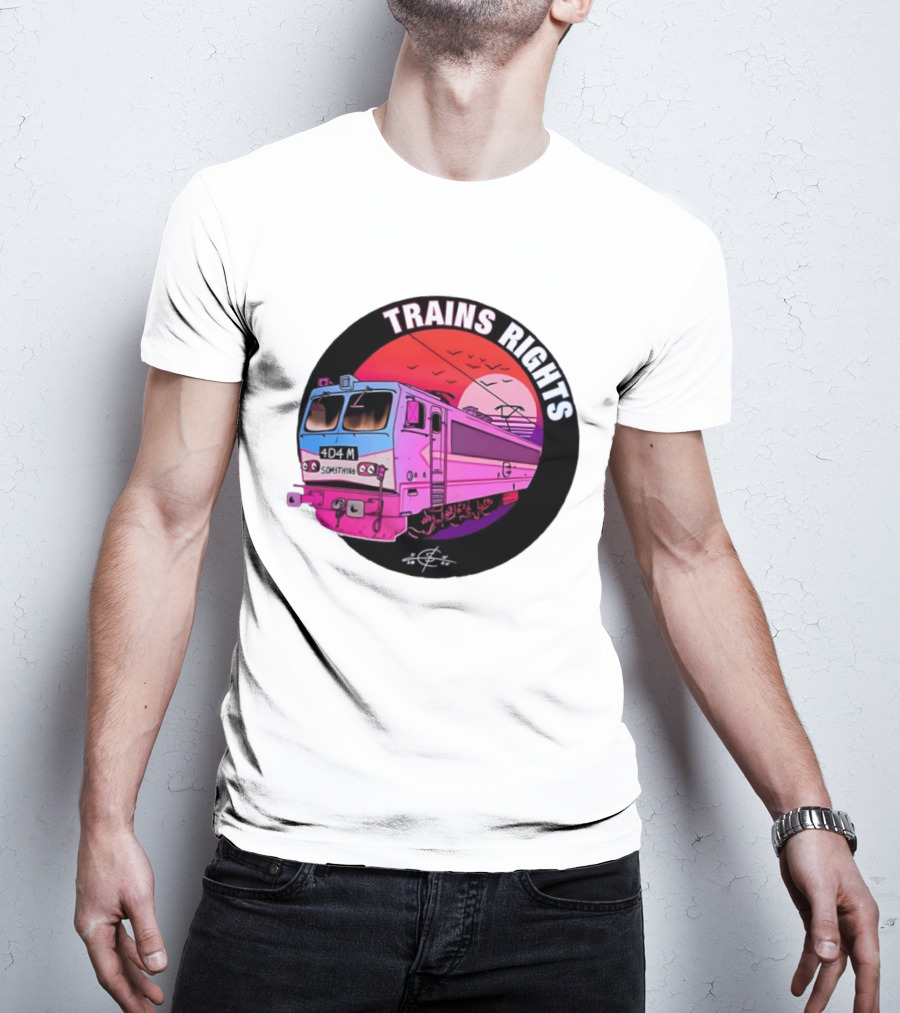 4D4M Something Trains Rights Sunset Train T-Shirt