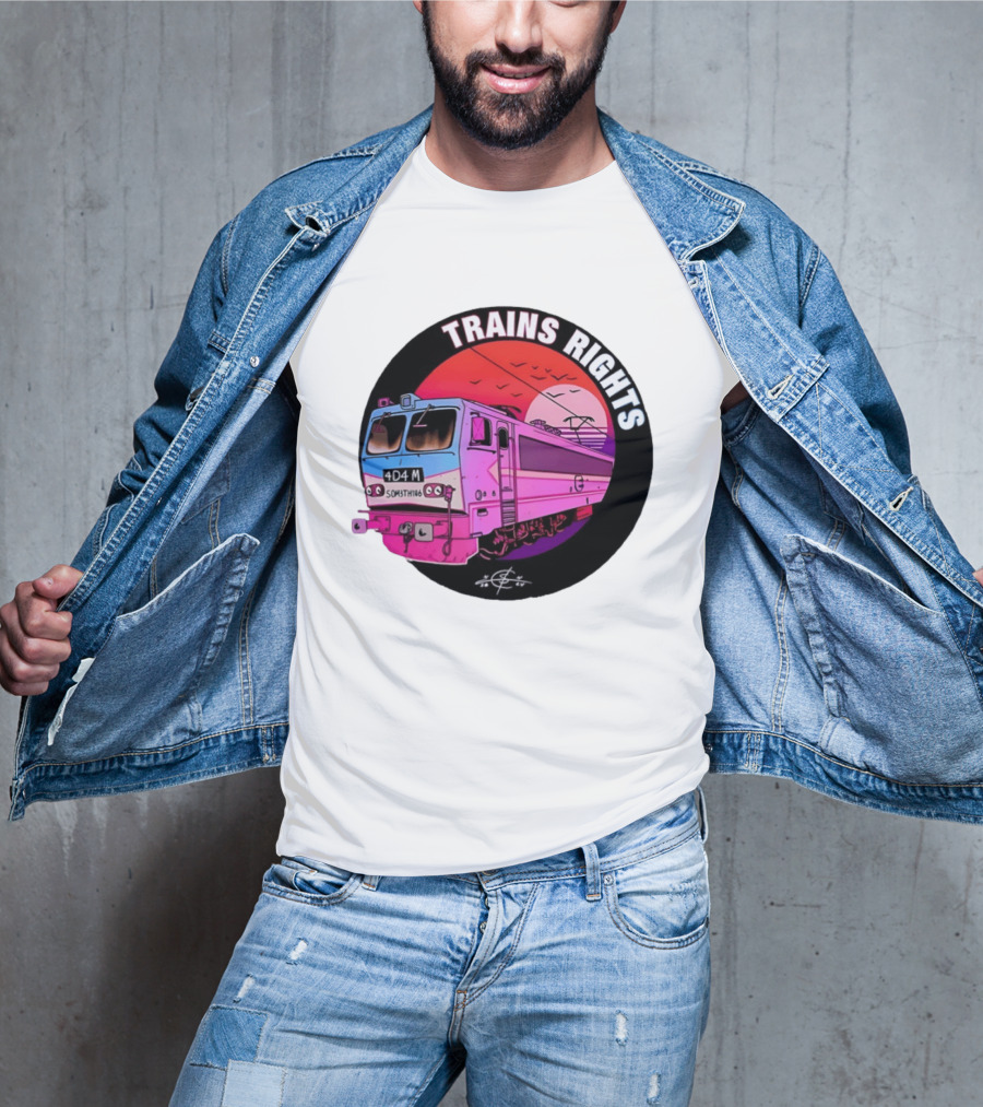 4D4M Something Trains Rights Sunset Train T-Shirt