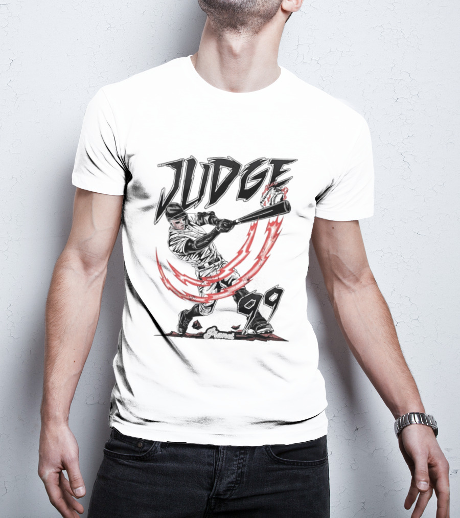 Aaron Judge 99 Yankees Baseball Power Swing Flame T-Shirt