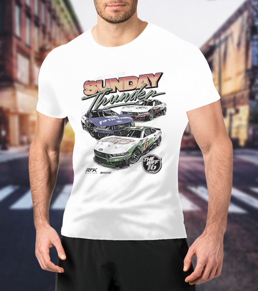 Sunday Thunder RFK Racing 2026 Darlington 6 Car Racing Event T-Shirt
