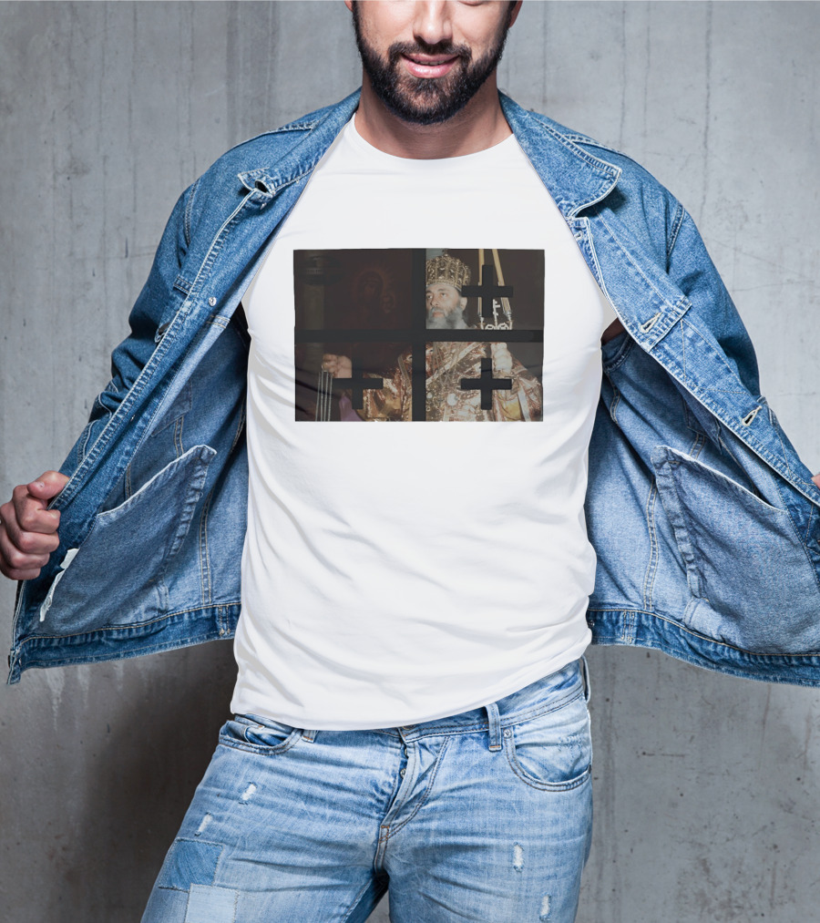 Georgian Orthodox Priest With Traditional Liturgical Garb And Crosses T-Shirt