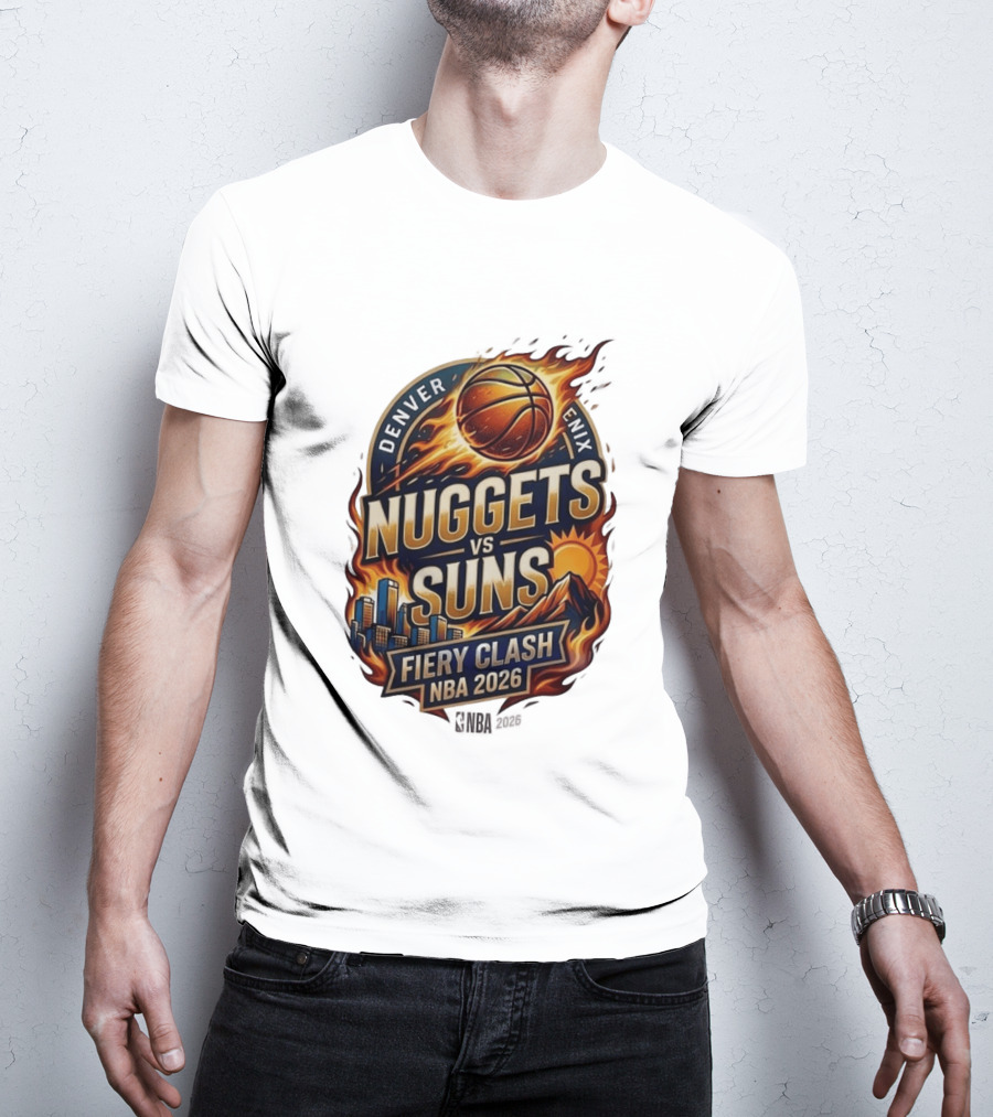 Denver Nuggets Phoenix Suns Fiery Clash NBA 2026 T-Shirt