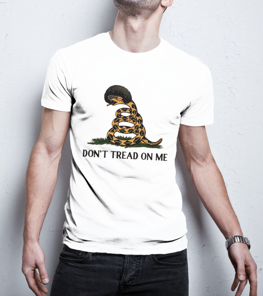 Don't Tread On Me American Flag Afro Snake T-Shirt