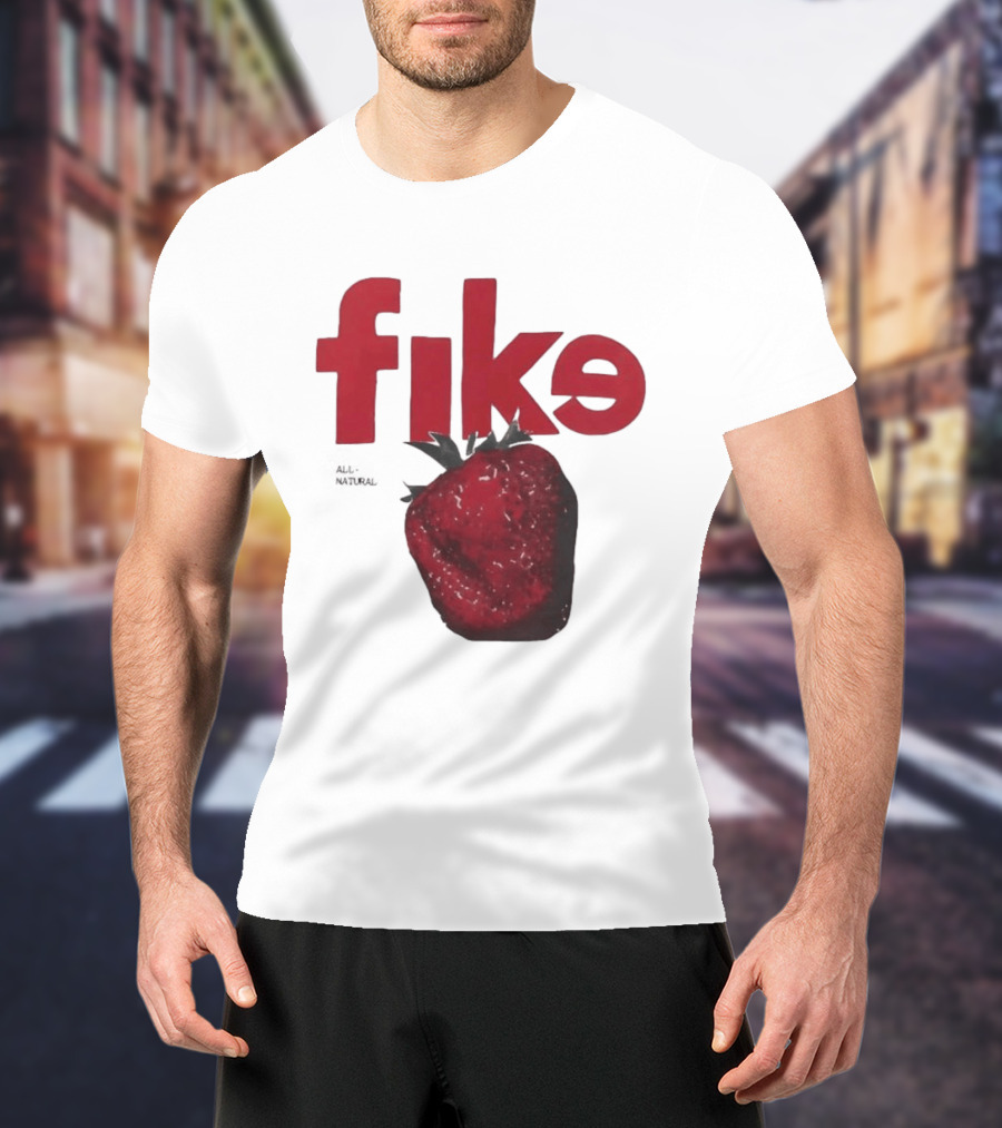 Fike All Natural Strawberry Red Bold Fresh Fruit T-Shirt