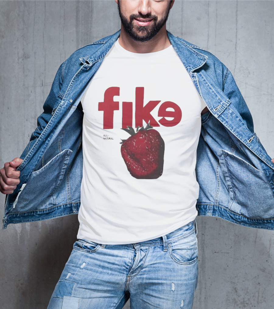 Fike All Natural Strawberry Red Bold Fresh Fruit T-Shirt