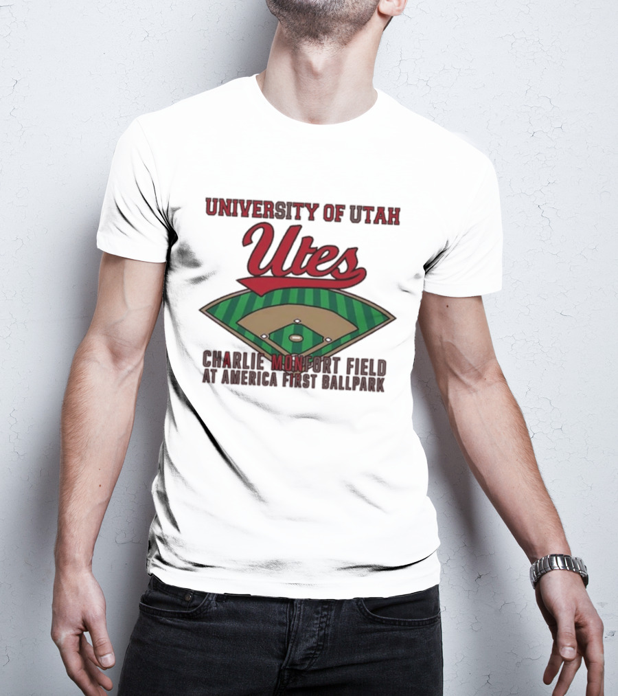 University Of Utah Utes Charlie Monfort Field Baseball America First Ballpark T-Shirt
