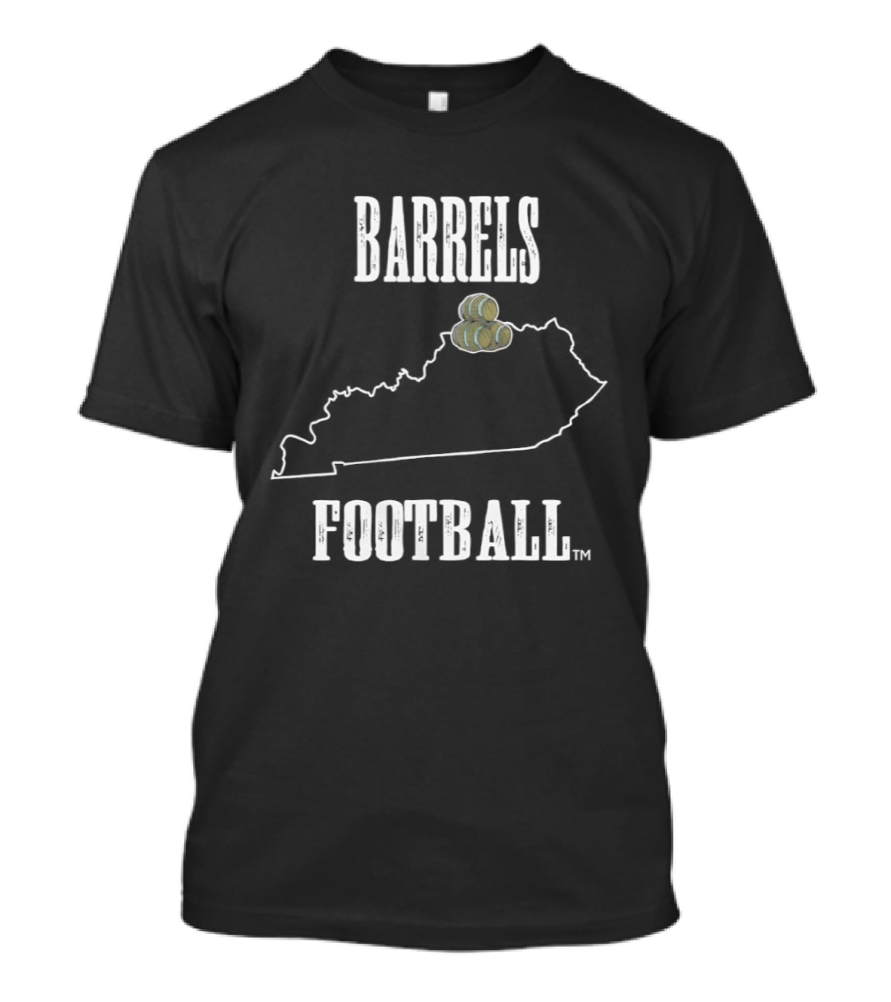 Kentucky Barrels Arena Football Barrels Football Map T-Shirt