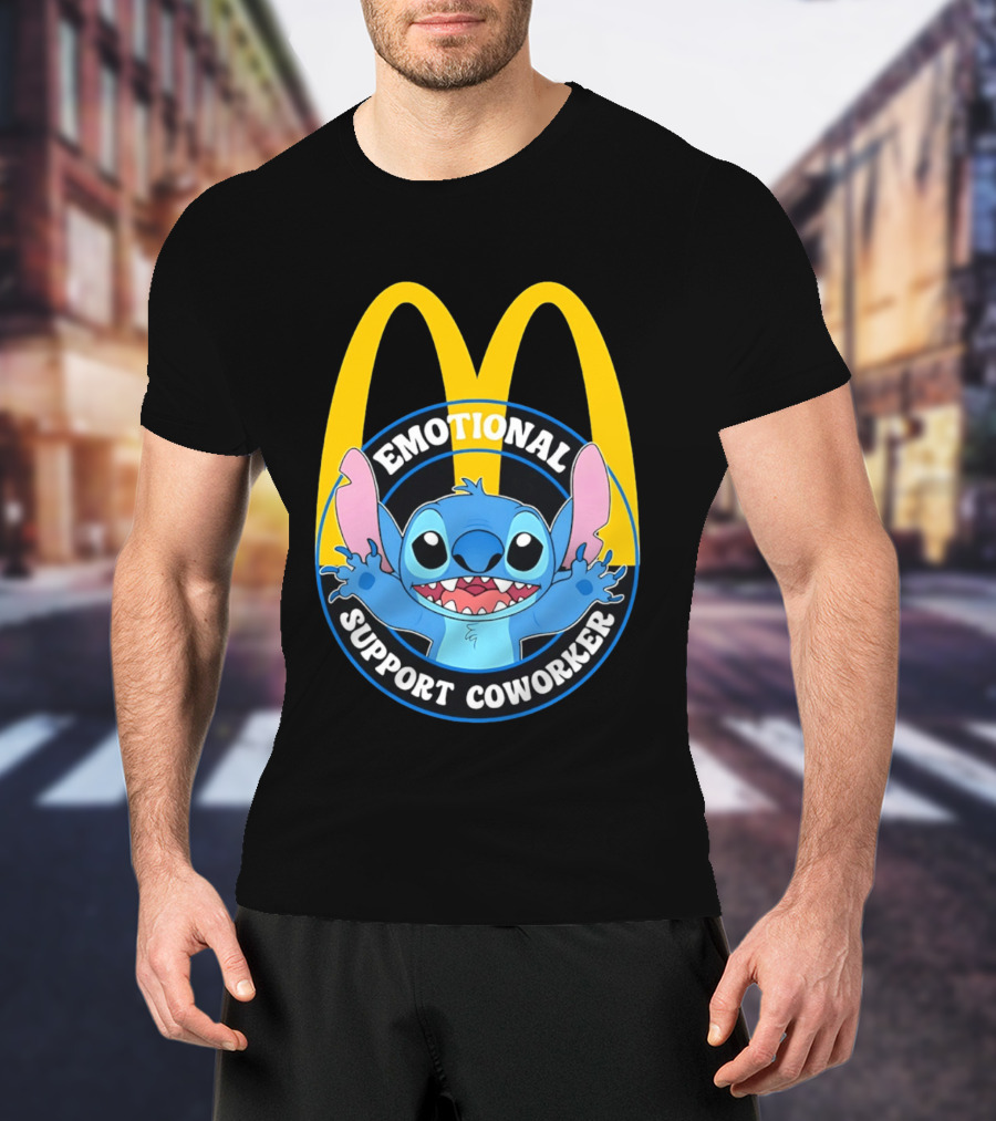 McDonald's Emotional Support Coworker Stitch T-Shirt