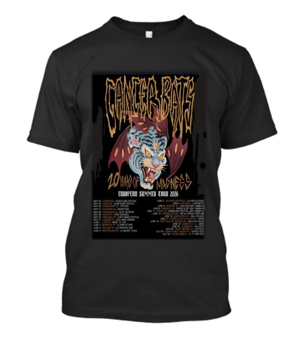 Cancer Bats 20 Years Of Madness European Summer Tour 2026 Dates T-Shirt