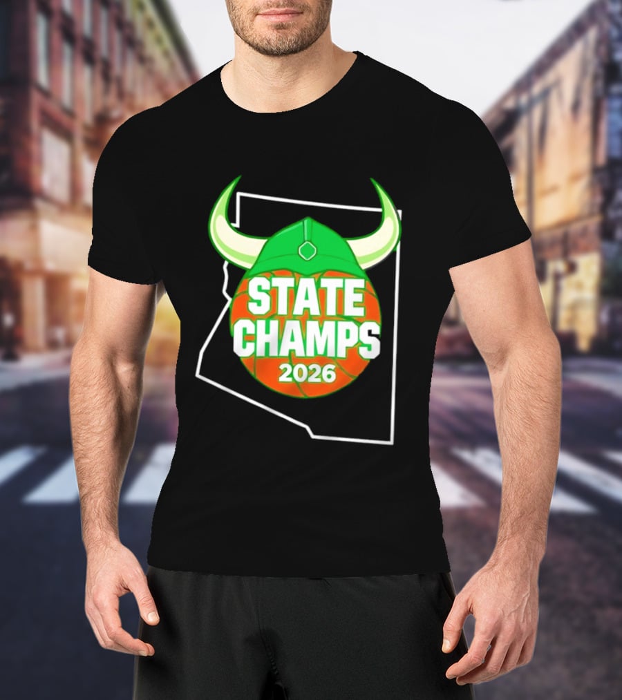State Champs 2026 Arizona Basketball Viking Helmet T-Shirt