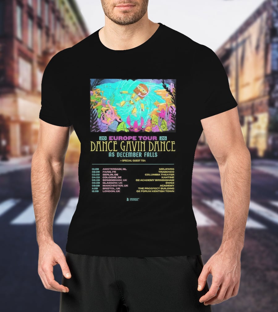 Dance Gavin Dance As December Falls 2026 UK EU Tour Schedule Dates T-Shirt