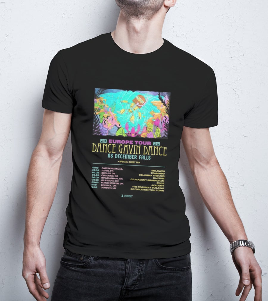 Dance Gavin Dance As December Falls 2026 UK EU Tour Schedule Dates T-Shirt