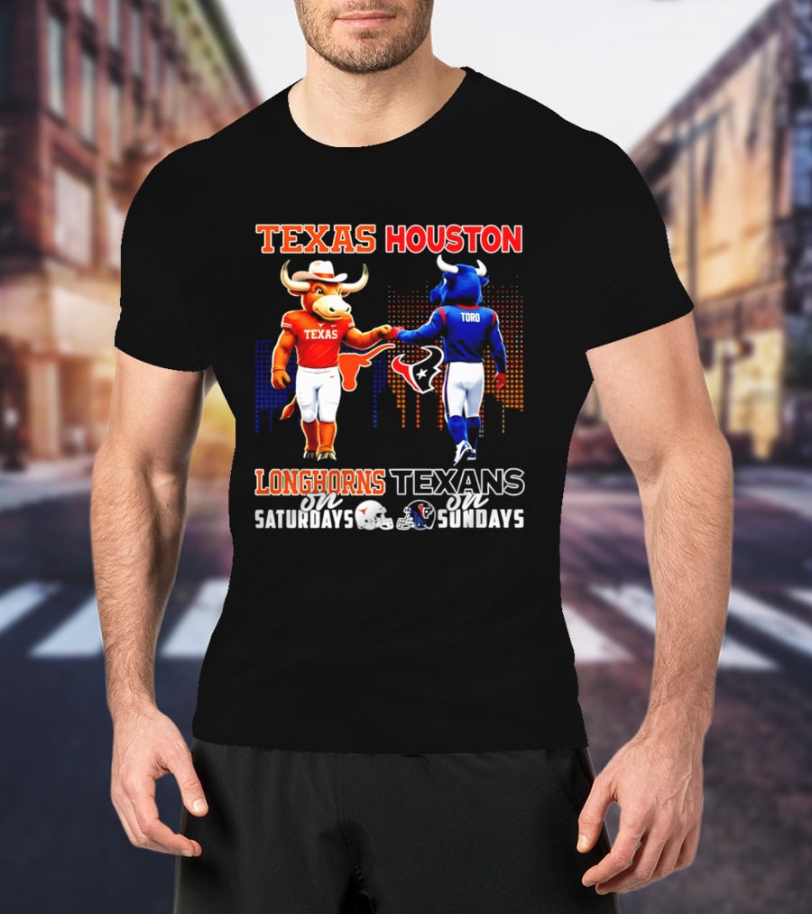 Texas Longhorns Texas Houston Toro Saturdays Sundays T-Shirt