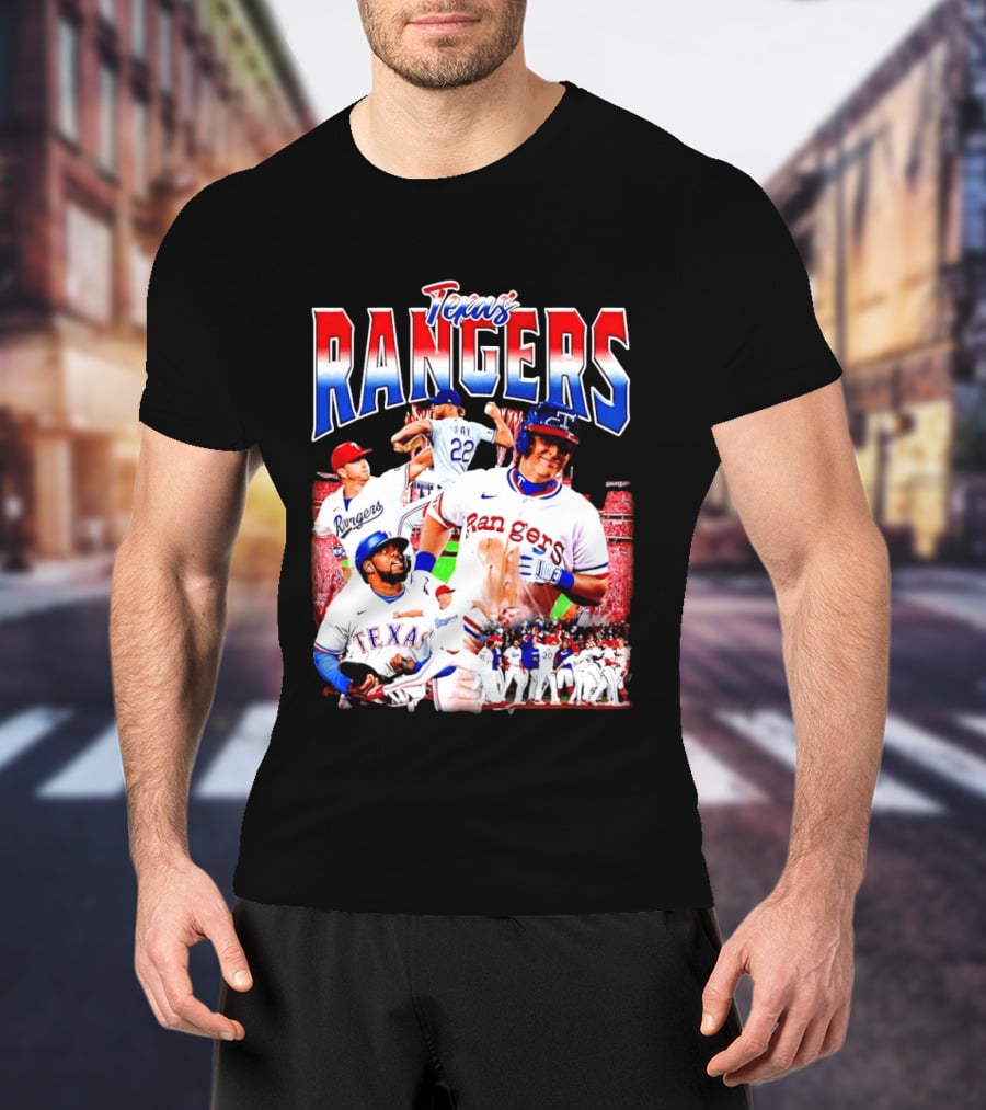 Texas Rangers Celebrate Baseball Team Collage 2025 T-Shirt