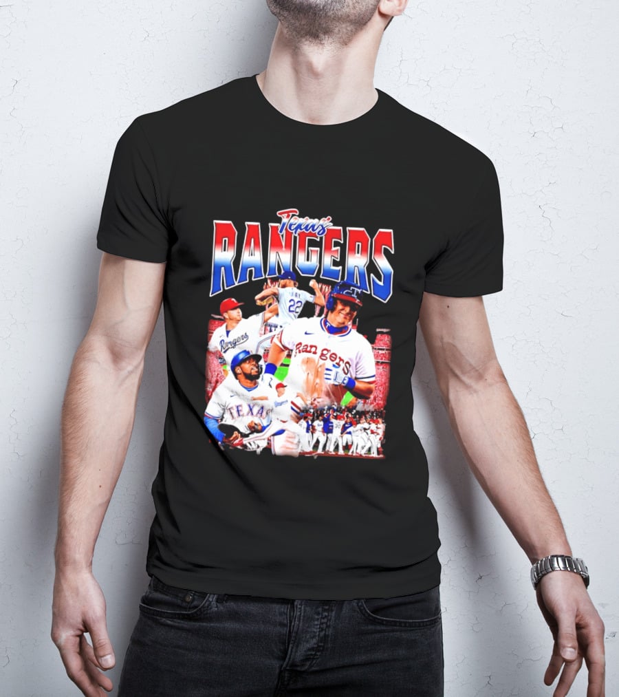 Texas Rangers Celebrate Baseball Team Collage 2025 T-Shirt