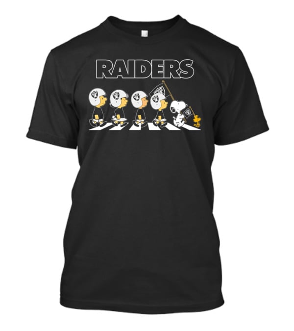 Peanuts Raiders Football Flag Parade With Snoopy And Friends T-Shirt