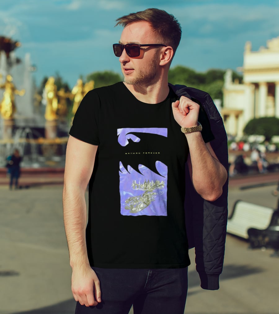 Photos Of A Batman Forever Gotham City Skyline Batmobile T-Shirt