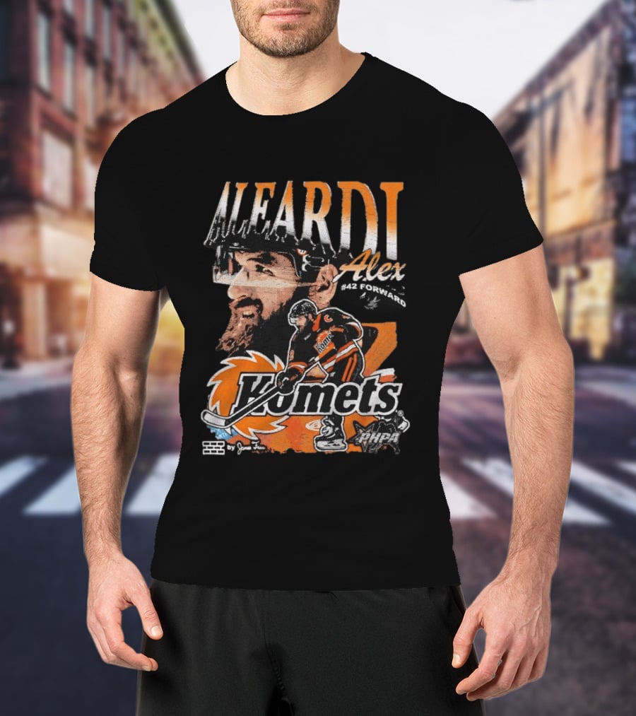 Alex Aleardi #42 Komets Forward Hockey T-Shirt