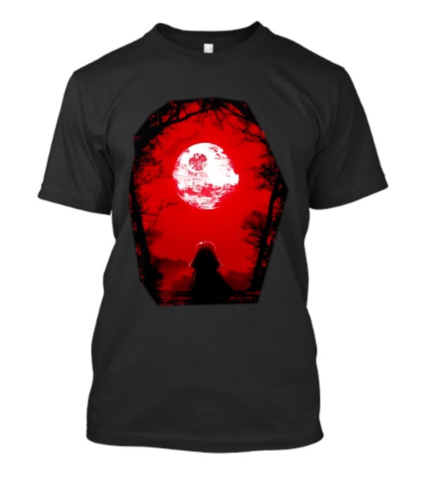 Darth Vader Blood Moon Dark Side Negative Forest Scene T-Shirt