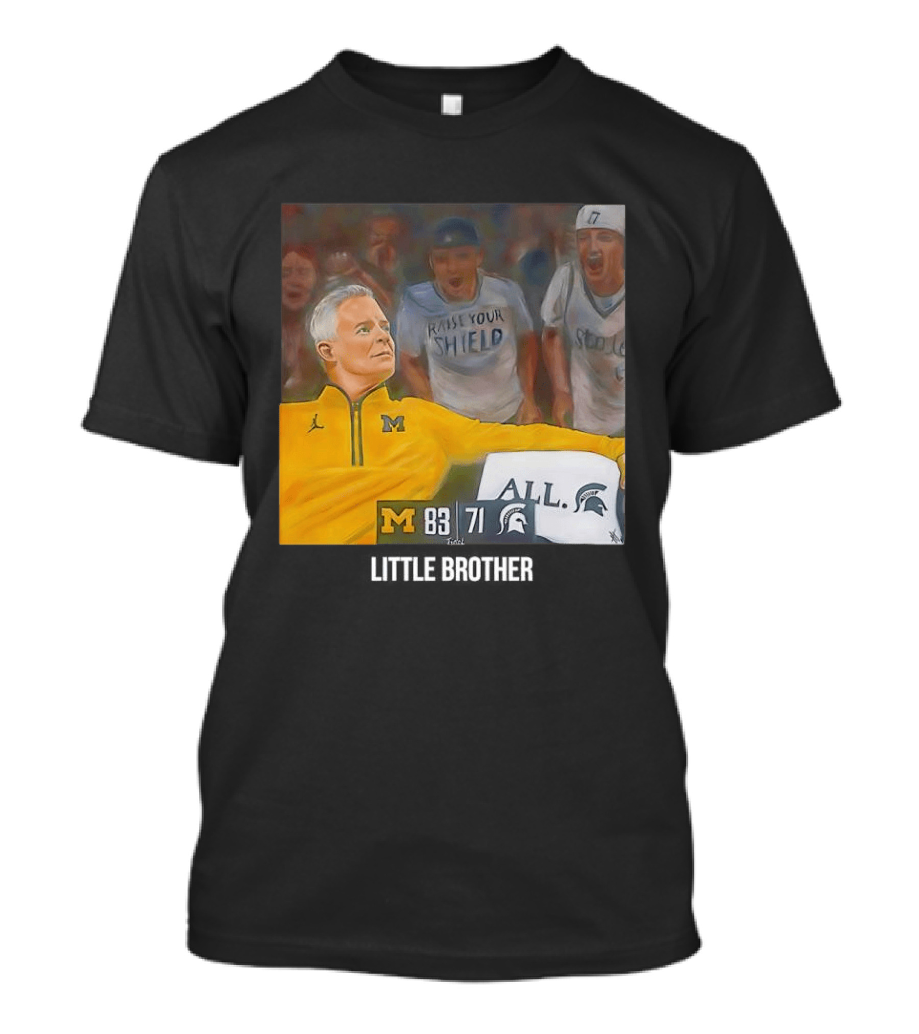 Michigan 83 Vs Michigan State 71 Raise Your Shield Spartans T-Shirt