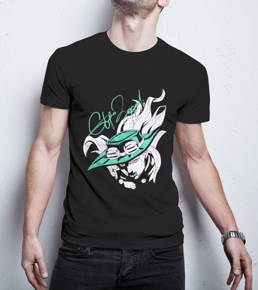 Gyro Zeppeli Jojo's Bizarre Adventure Illustration Signature T-Shirt