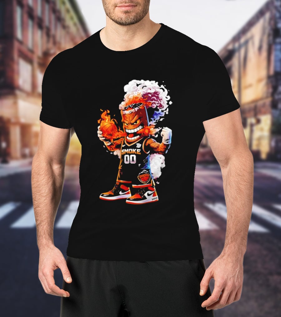 Strizzo Tampa Bay Smoke Cartoon Basketball Flames T-Shirt
