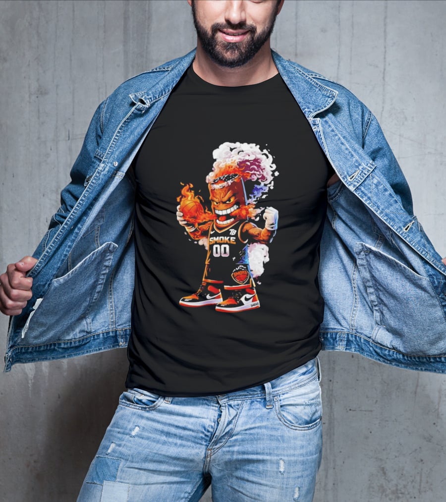 Strizzo Tampa Bay Smoke Cartoon Basketball Flames T-Shirt