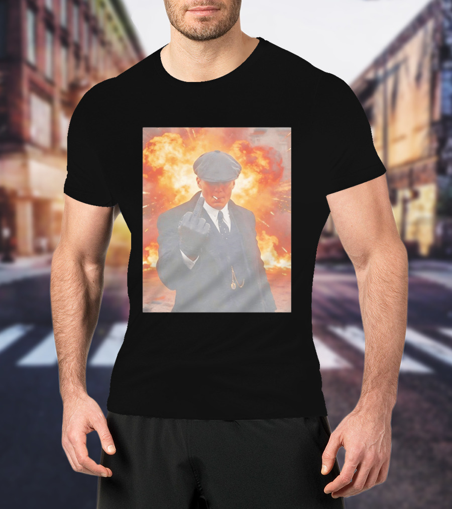 Peaky Blinders Shelby Explosion Middle Finger Iconic Scene T-Shirt