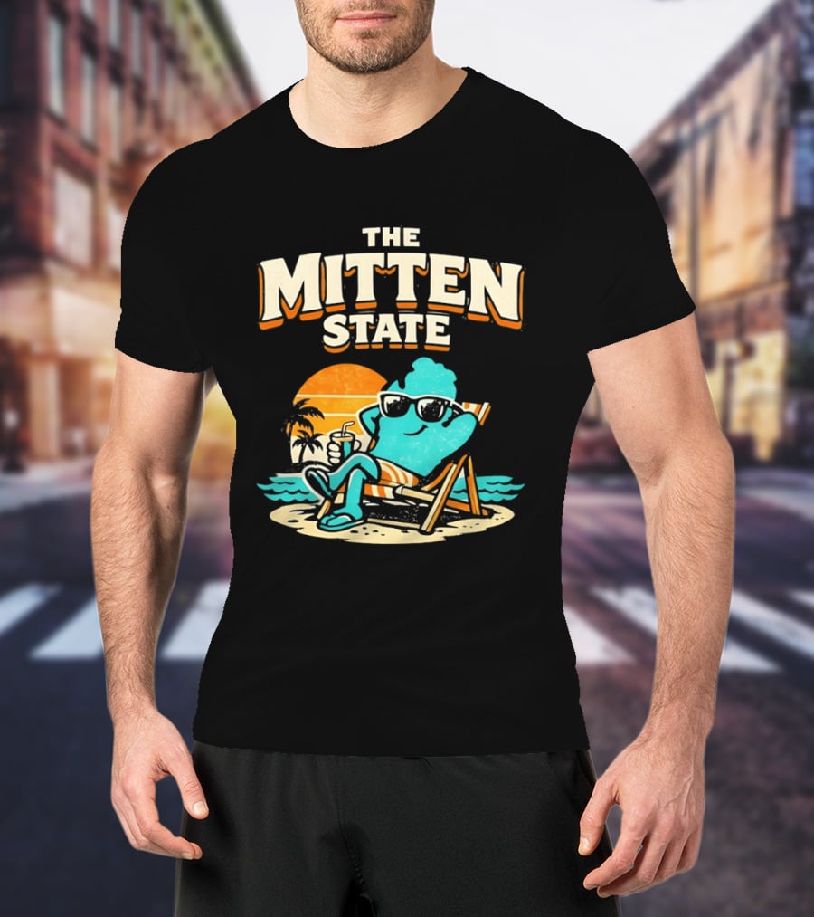The Mitten State Chillin In The Beach Sunset Relaxed Vibes T-Shirt