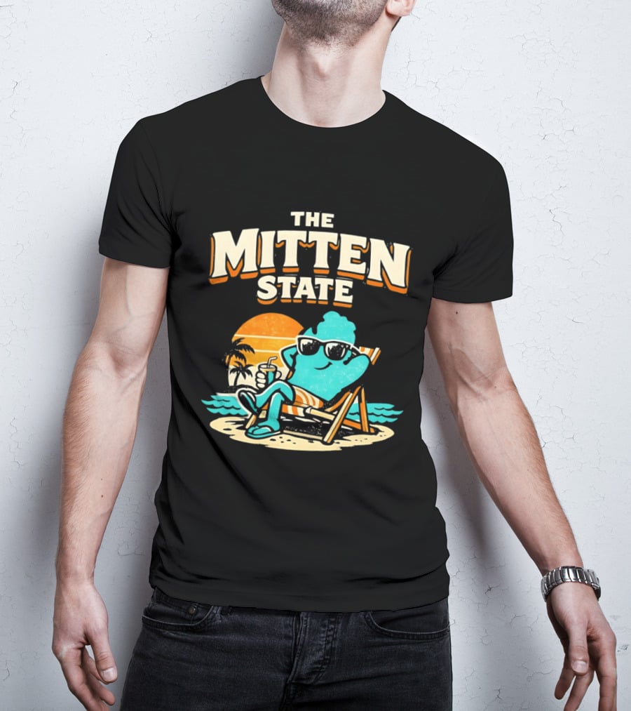 The Mitten State Chillin In The Beach Sunset Relaxed Vibes T-Shirt