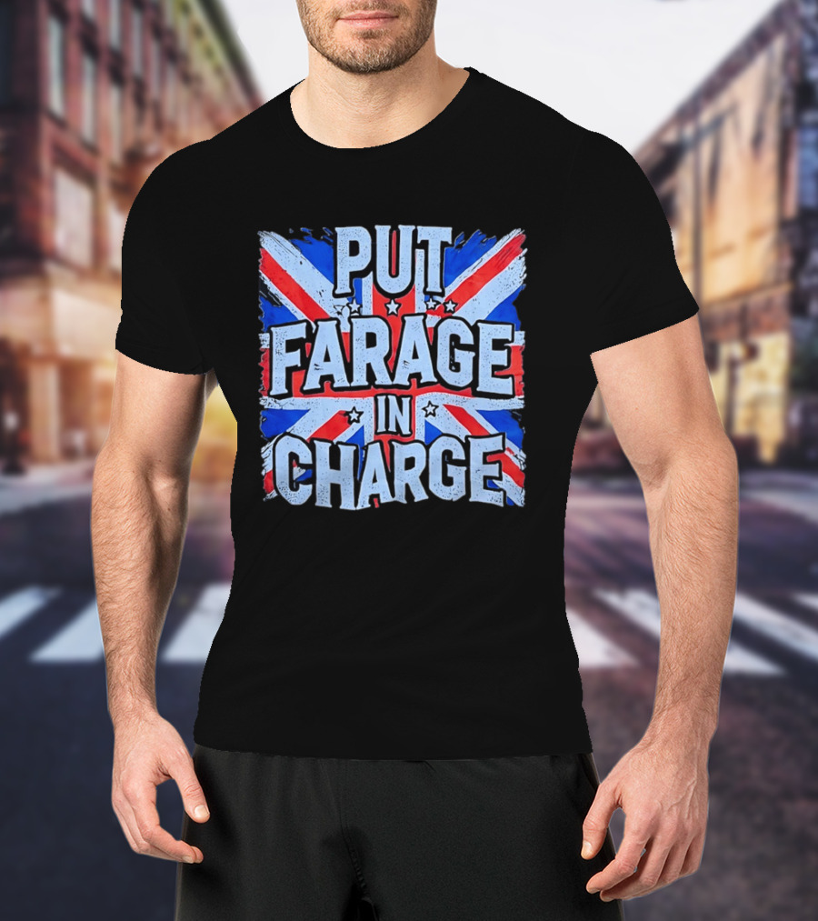 Put Farage In Charge UK Flag T-Shirt