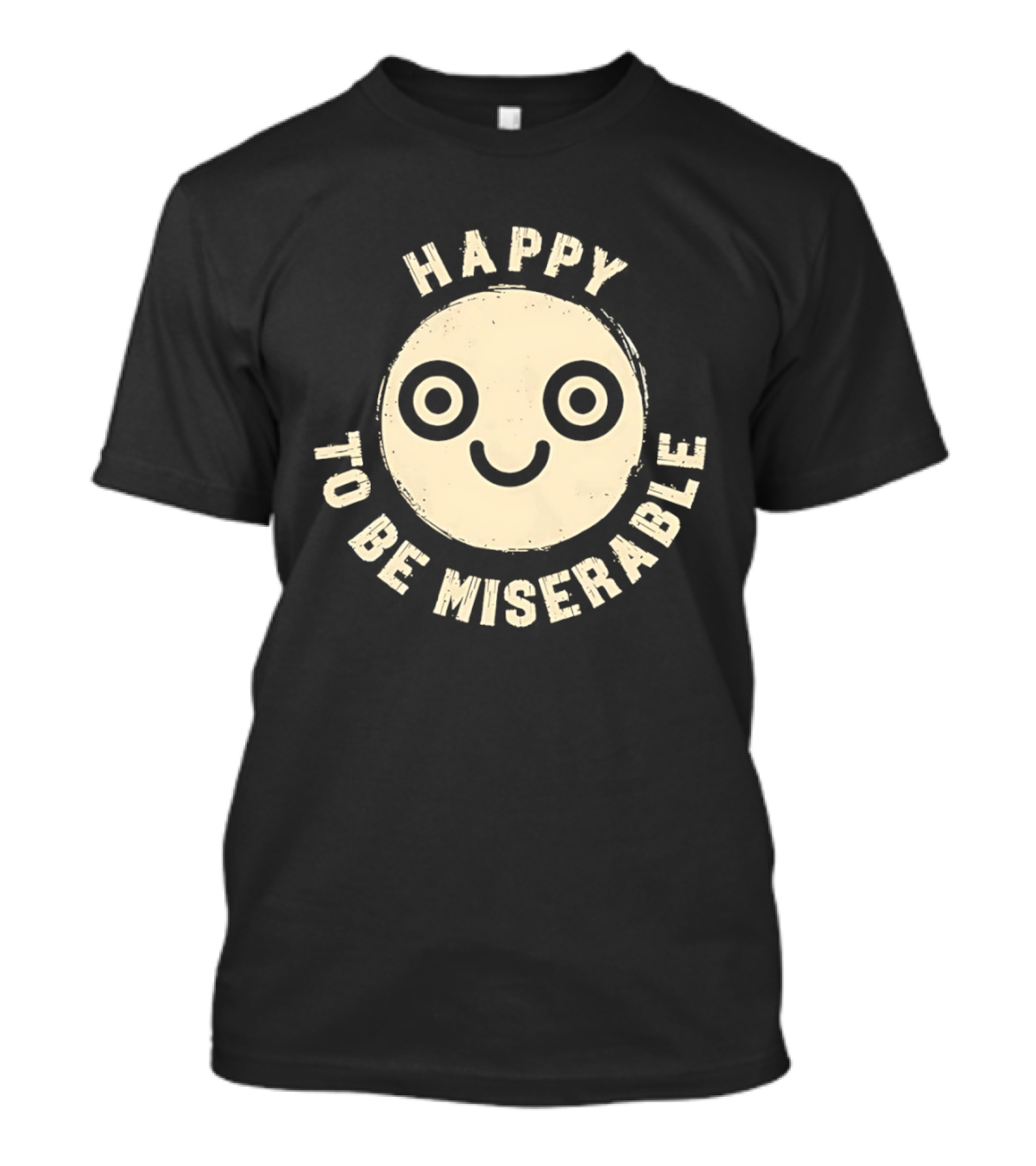 Miserably Happy Smiley Face Circular T-Shirt