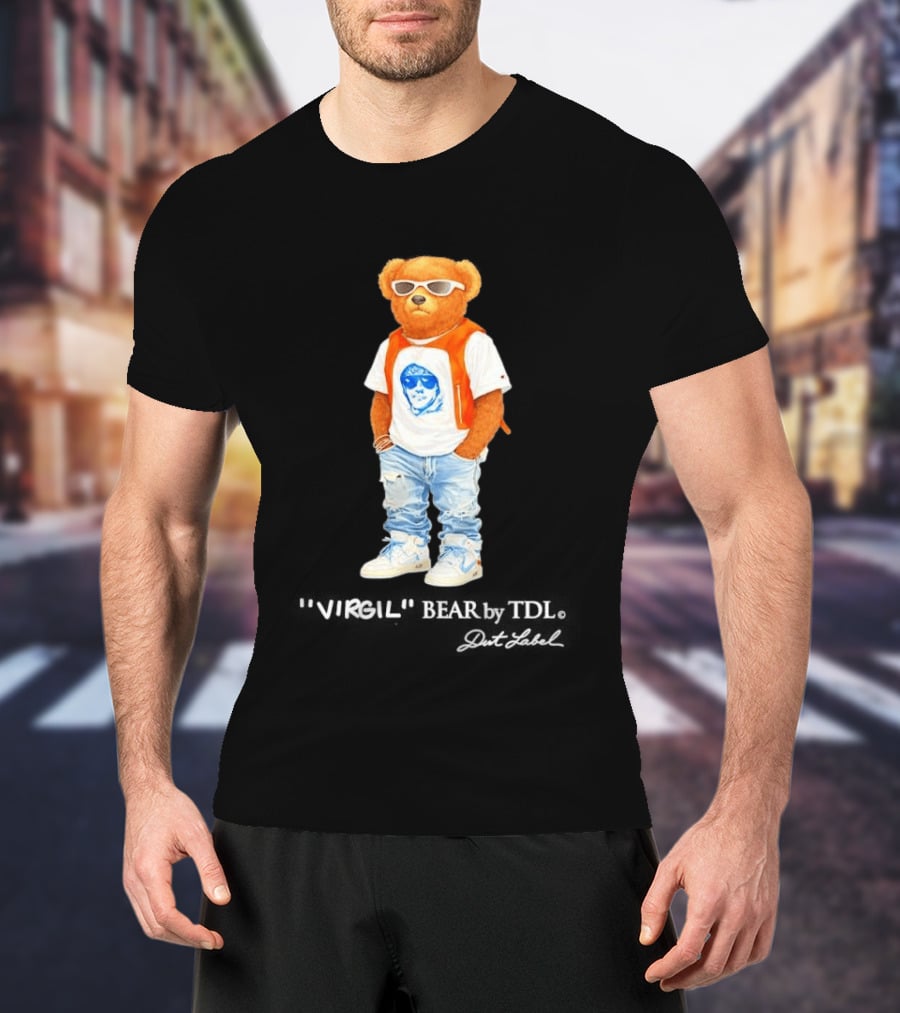 Virgil Abloh X Polo Bear Collaboration With Sunglasses And Stylish Outfit T-Shirt
