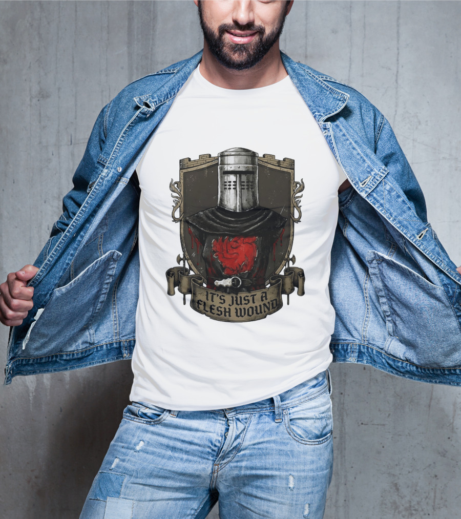 Monty Python Black Knight It's Just A Flesh Wound Holy Grail Movie T-Shirt