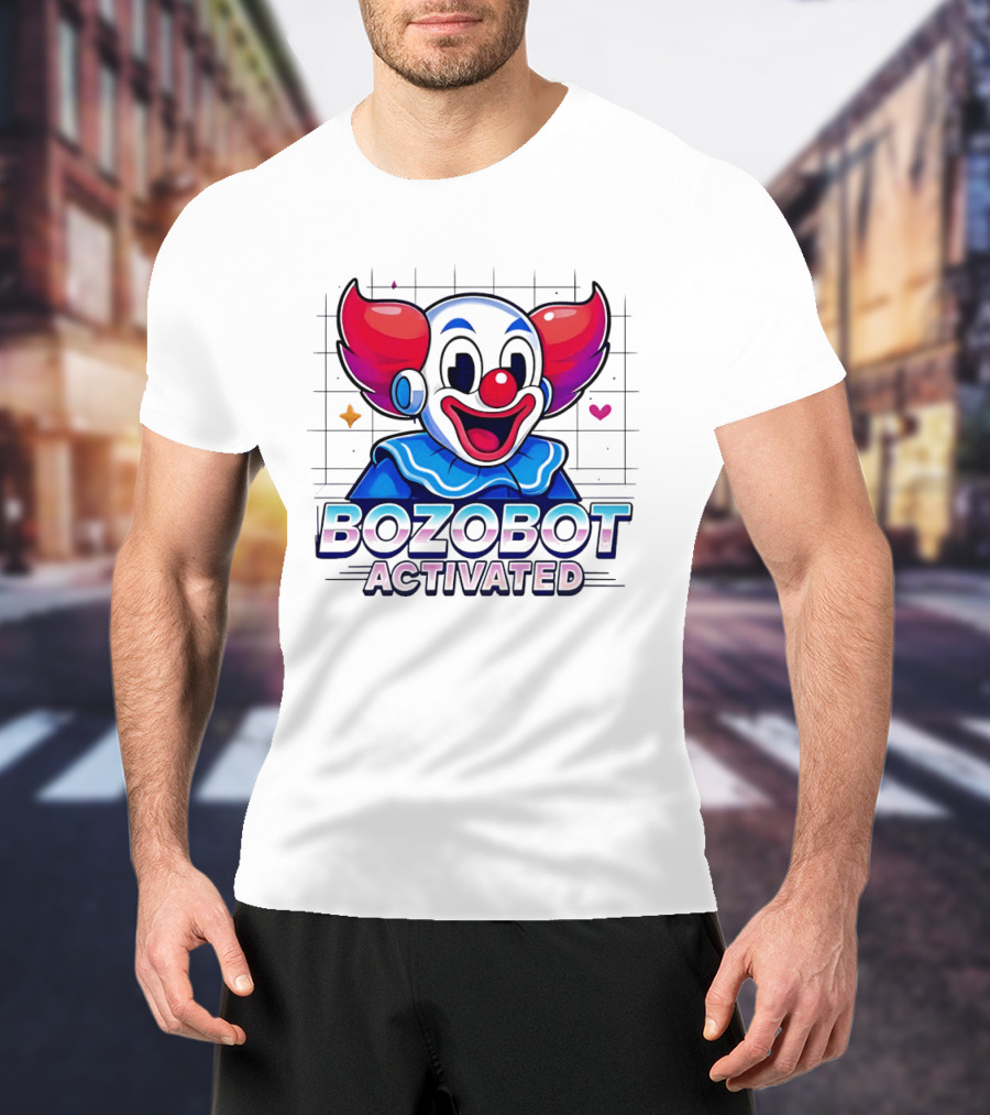Bozo The Clown Bozobot Activated Retro Robot Clown Aesthetic T-Shirt